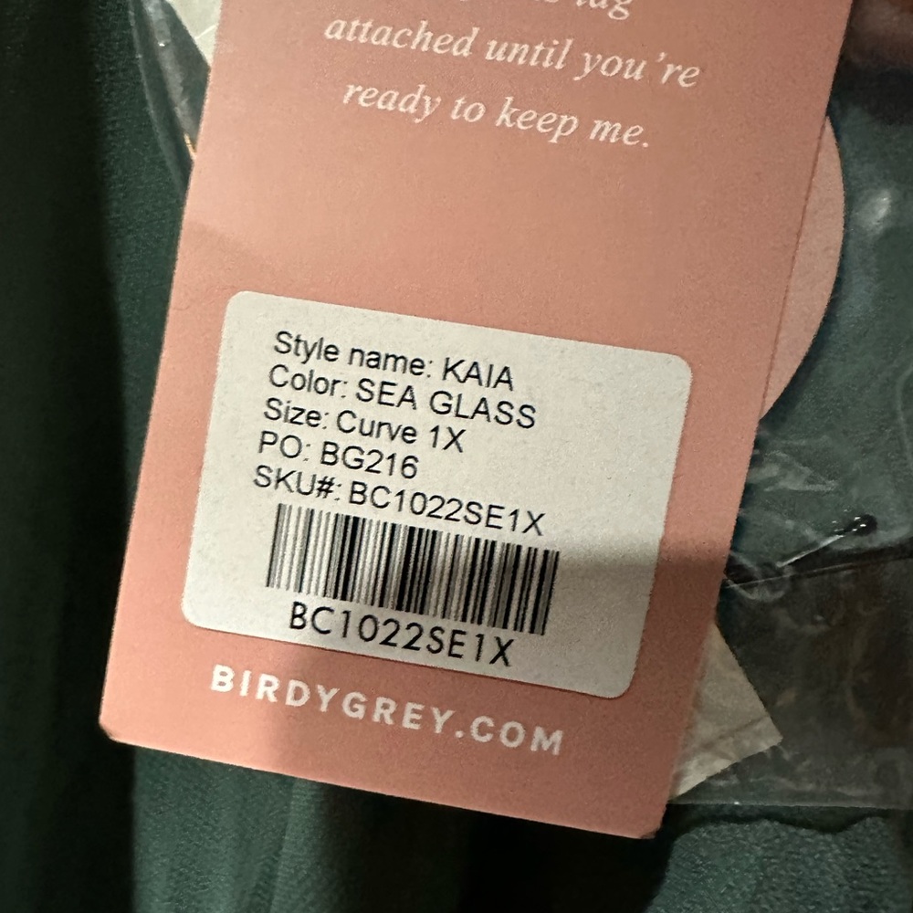 Birdy Grey KAIA DRESS CHIFFON SEA GLASS CURVE 1X NEW NWT BRIDESMAID WEDDING - Picture 4 of 4